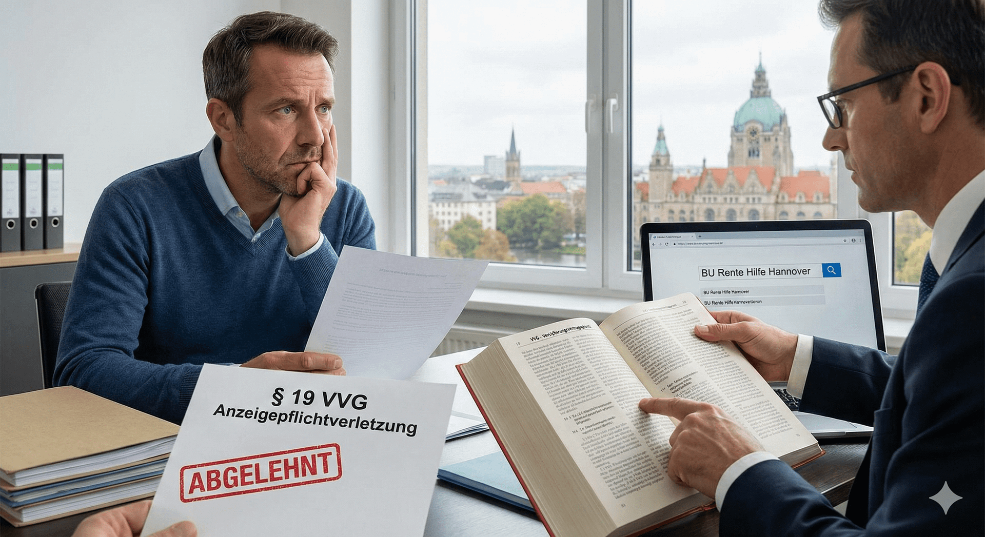Anwalt für Berufsunfähigkeit in Hannover prüft Ablehnungsbescheid wegen Anzeigepflichtverletzung